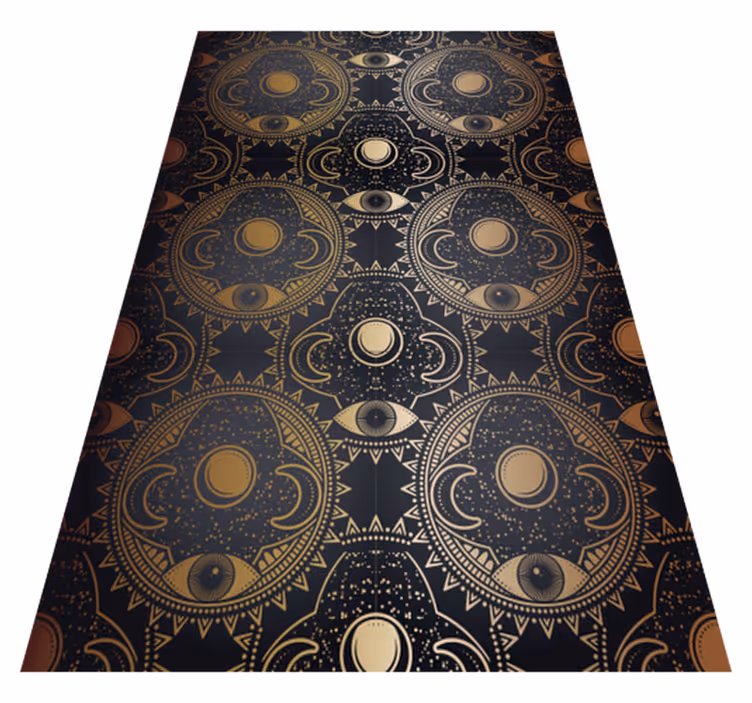 Vinyl Teppich Mandala himmlisches schwarzes motiv - TenStickers