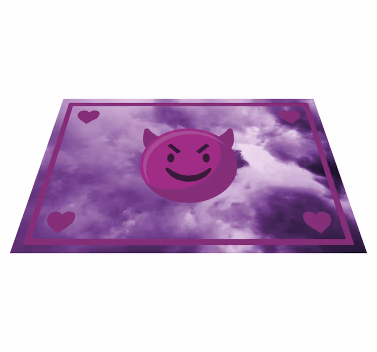 Vinyl Teppich Jugendzimmer lächelnder teufel emoji - TenStickers