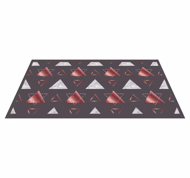 Vinyl Teppich geometrisch rosa und graue dreiecke - TenStickers