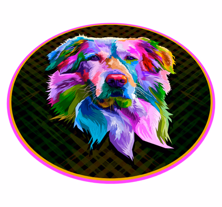 Vinyl Teppich Tiere bunte hundekunstwerke - TenStickers