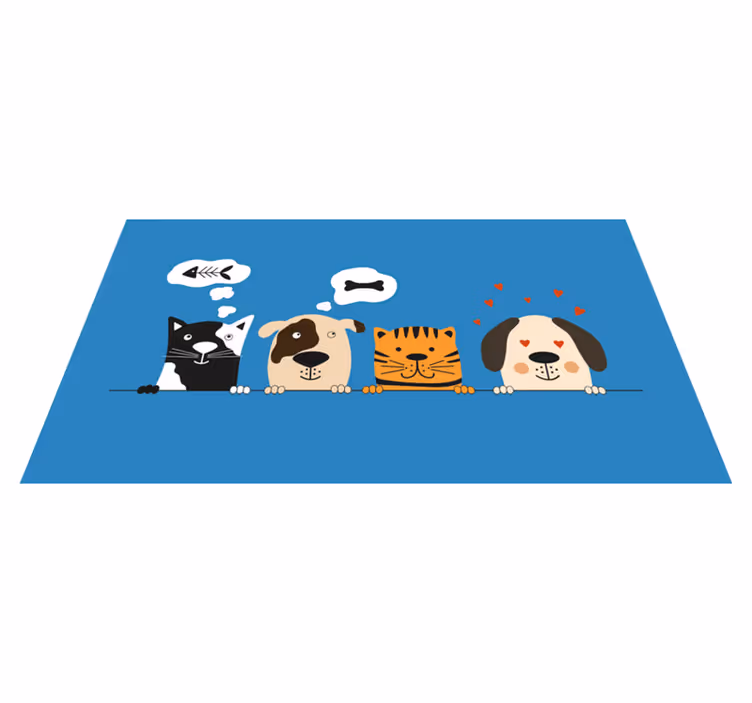 Vinyl teppich eingang mit niedlichen tiermotiven - TenStickers