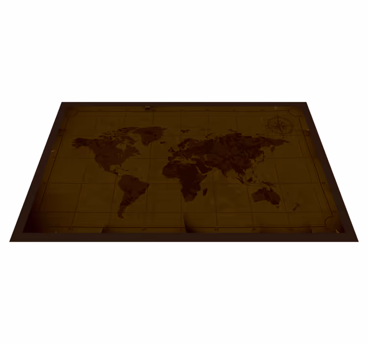 Vinyl teppich weltkarte antik braunes design - TenStickers