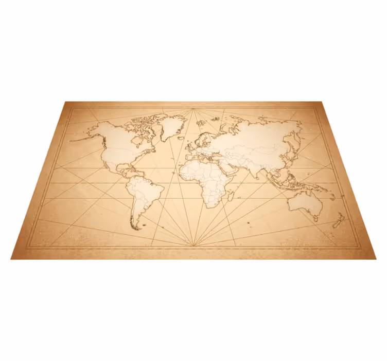Vinyl teppich weltkarte antik beige design - TenStickers