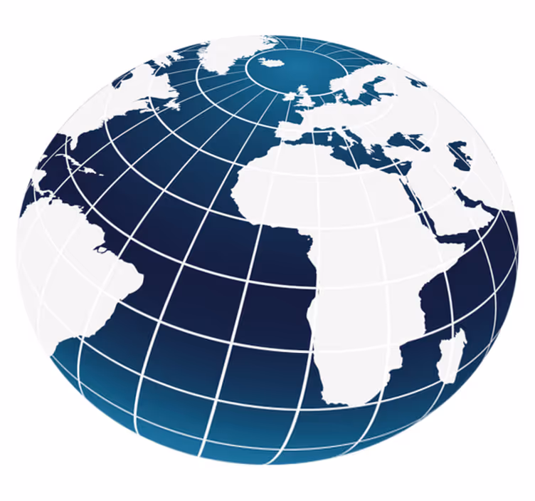 Vinyl Teppich Weltkarte blaues globales design - TenStickers