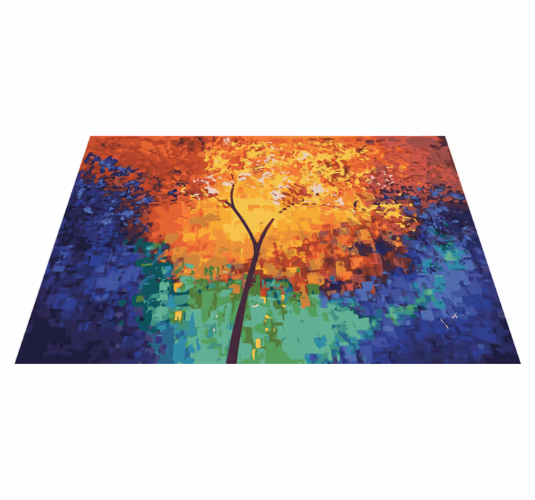 Vinyl Teppich Natur bunter baum platzt - TenStickers