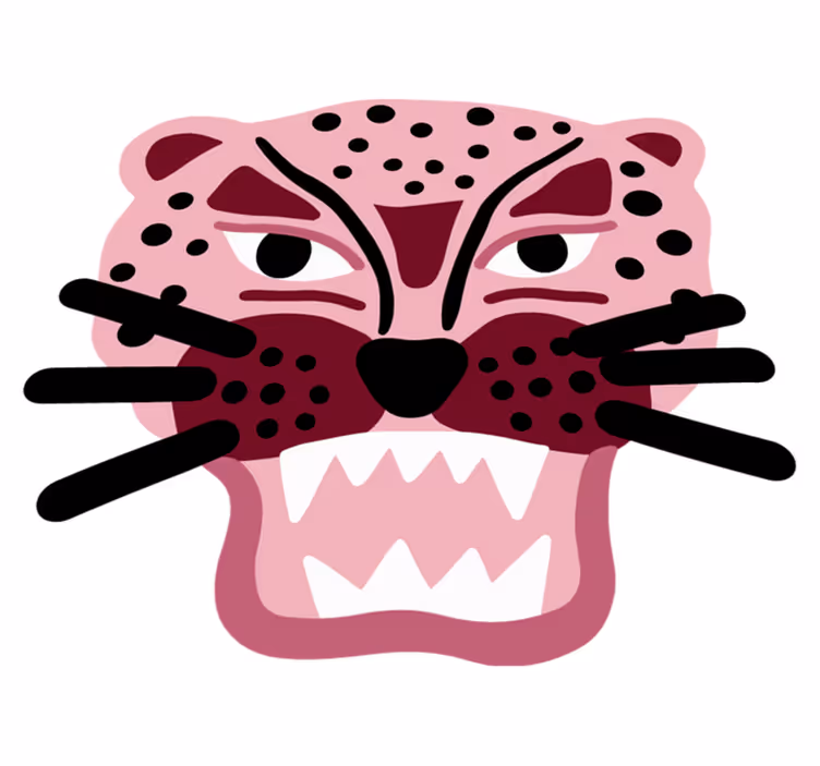 Vinylteppich kindlich wilder leopardenkopf - TenStickers
