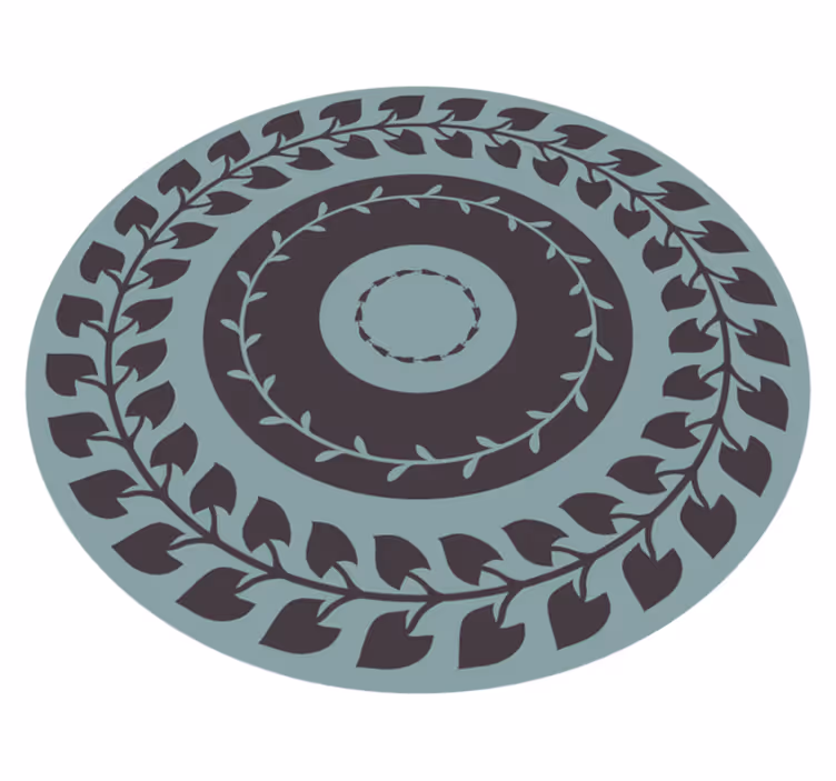 Vinyl Teppich Natur blattkreismuster - TenStickers