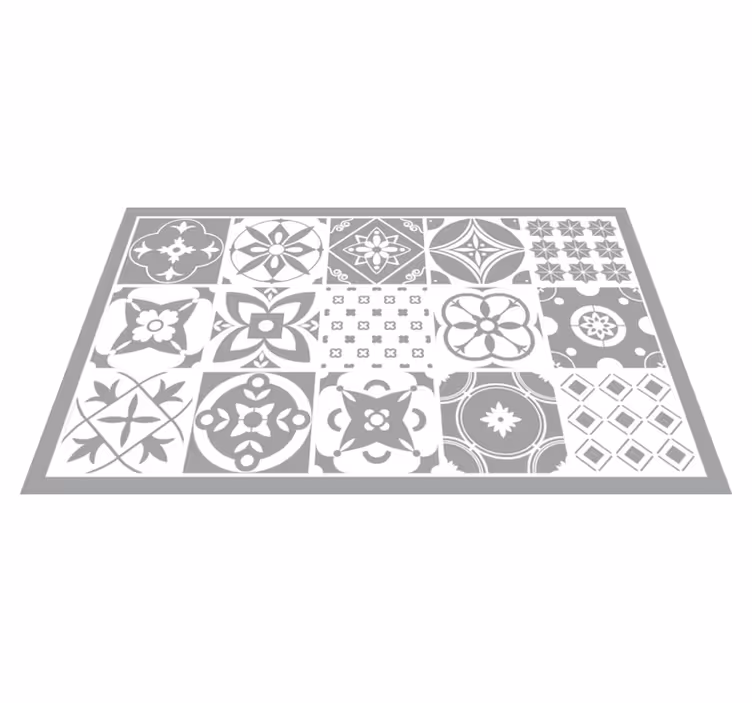 Vinyl Teppich Fliesenoptik grau elegant - TenStickers