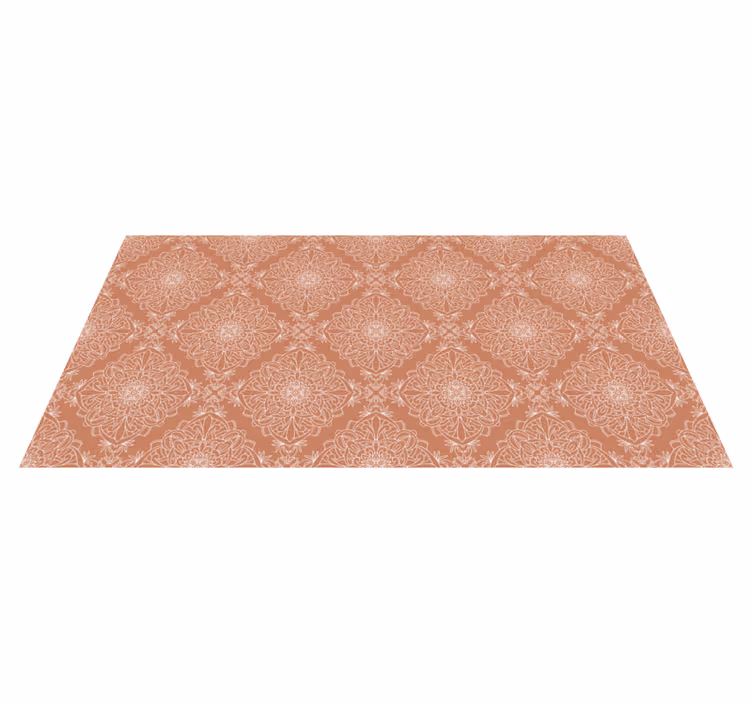 Vinyl Teppich Mandala orangefarbenes fliesenmotiv - TenStickers