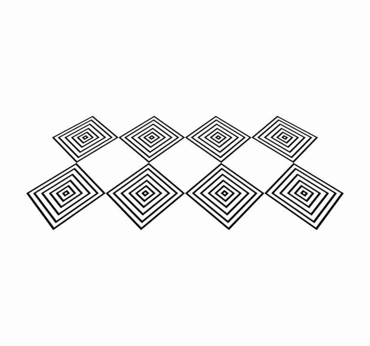 Vinyl Teppich geometrisch konzentrische quadrate - TenStickers