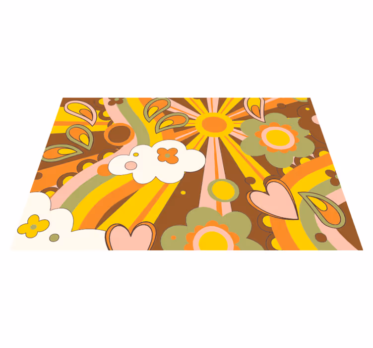 Vinylteppich kindlich retro-blumenexplosion - TenStickers