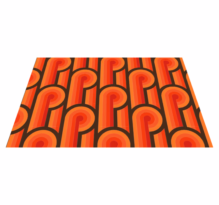 Vinylteppich Vintage 70er jahre orange knoten - TenStickers