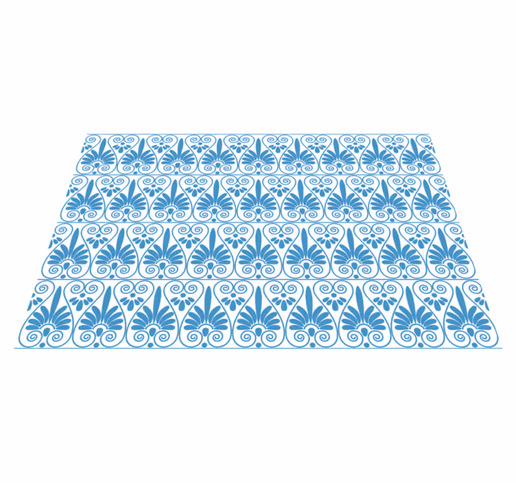 Vinyl Teppich Fliesenoptik raffiniertes blaues motiv - TenStickers