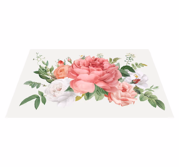 Vinylteppich Blumen Blumen und rosen - TenStickers