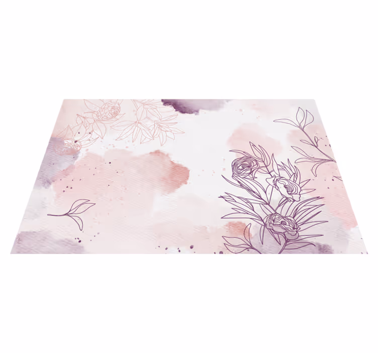 Vinylteppich Blumen Subtile pastellblumen - TenStickers