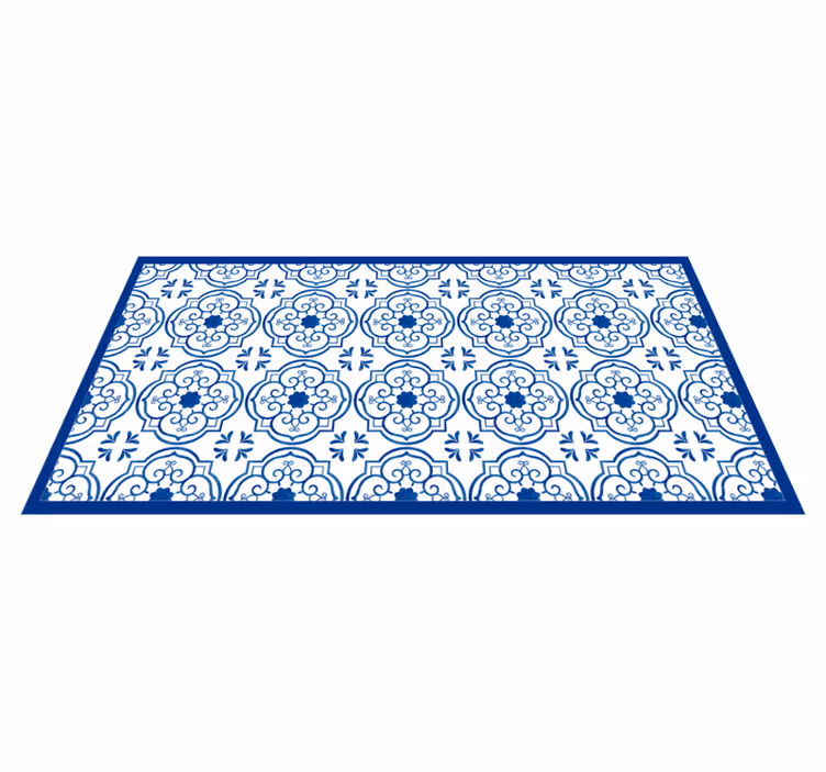Vinyl Teppich Bad klassische blaue fliesen - TenStickers
