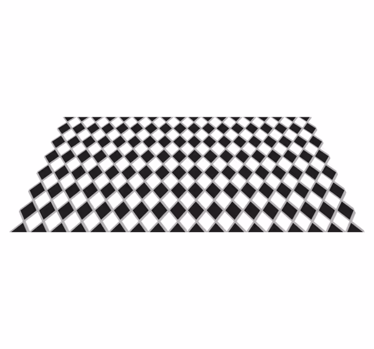 Vinyl Teppich Küche rauten-schachbrettmuster - TenStickers