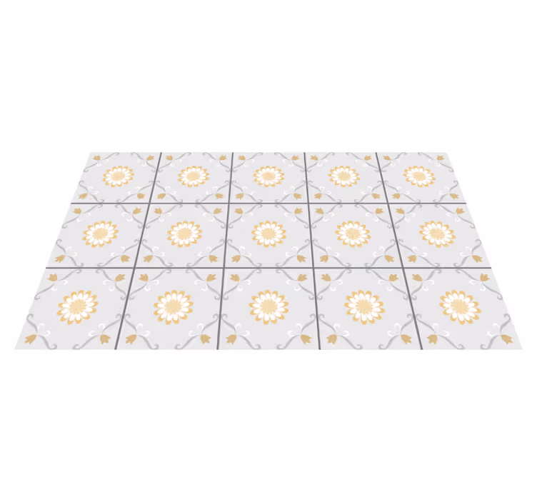 Vinyl Teppich Fliesenoptik elegantes botanisches design - TenStickers