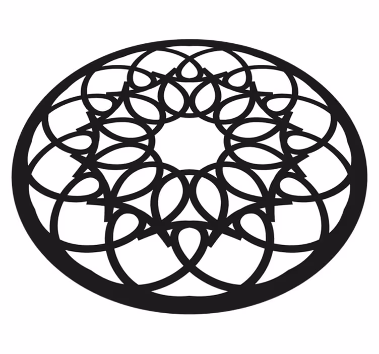 Vinyl Teppich Mandala kompliziertes schwarzes muster - TenStickers