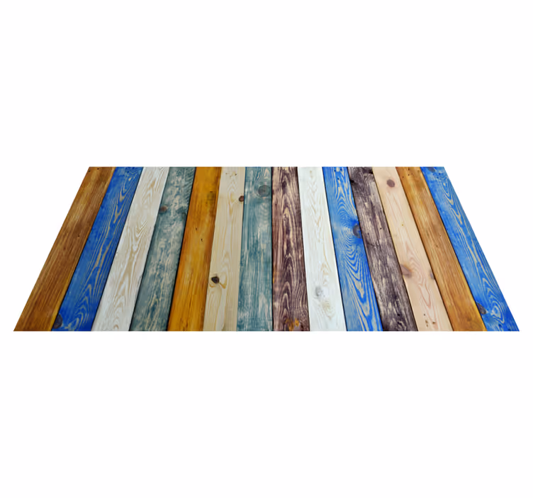 Vinylteppich Holzoptik bunte bretter - TenStickers