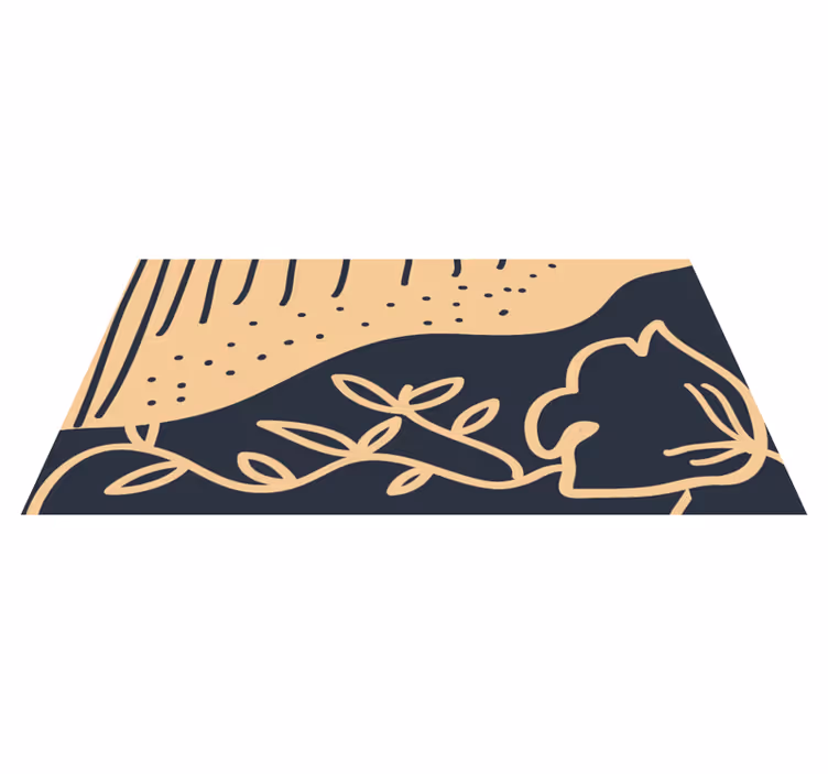 Vinyl Teppich Natur beiges blattmotiv - TenStickers