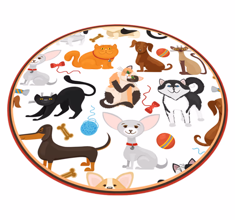 Vinyl Teppich Kinder verspielte haustiere - TenStickers