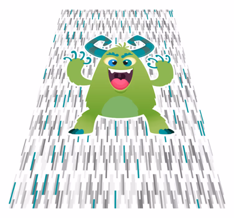 Vinyl Teppich Kinder grüner monstercharakter - TenStickers