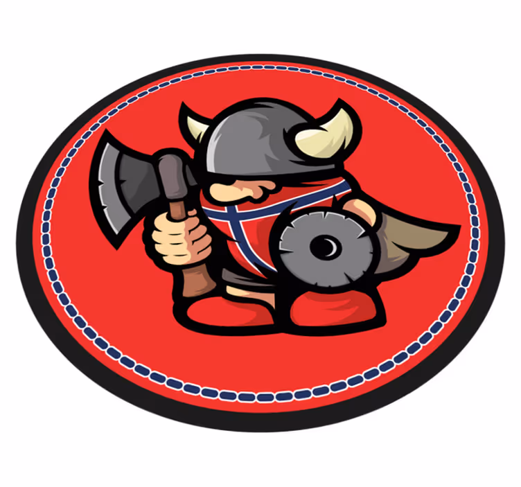 Vinylteppich ethnisch Norwegische flagge wikinger ball - TenStickers