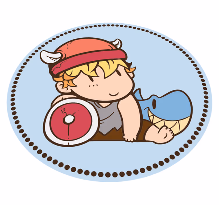 Vinyl Teppich Kinder kind wikinger krieger - TenStickers