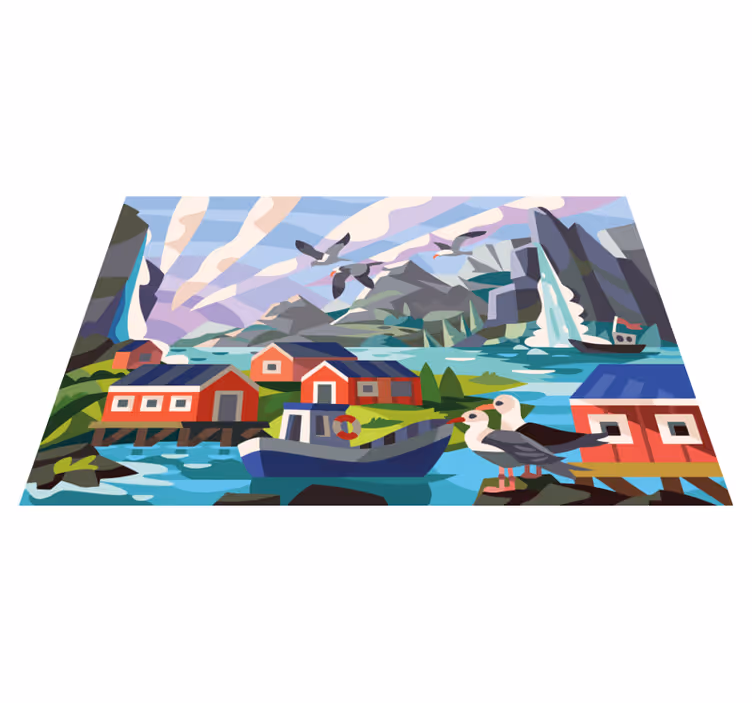 Vinyl Teppich Natur norwegische küste - TenStickers