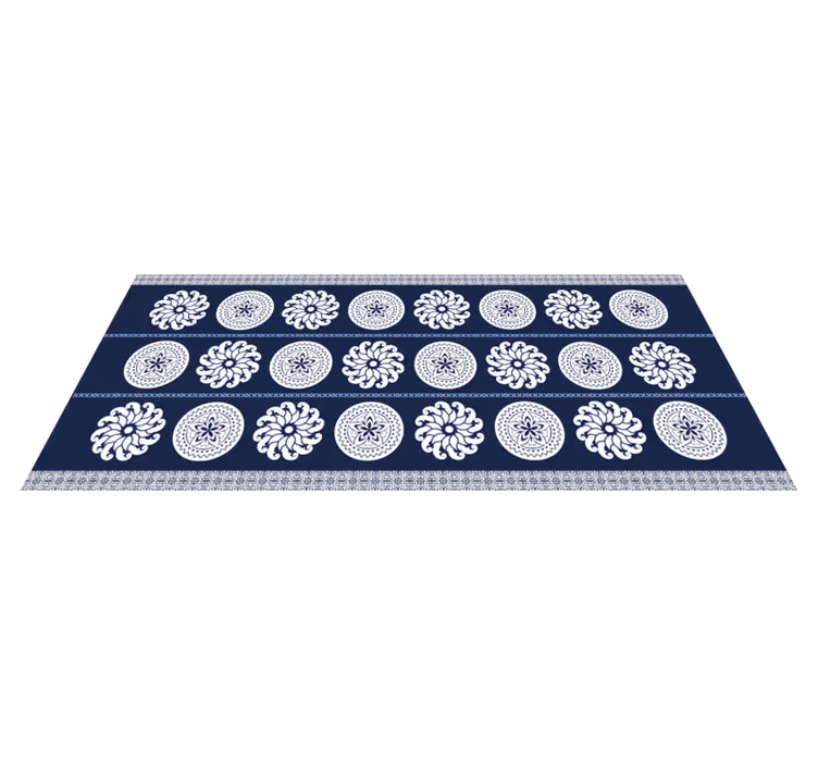 Vinyl teppich mandala in marineblauem muster - TenStickers