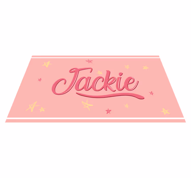 Vinyl Teppich Jugendzimmer rosa name mit sternen - TenStickers