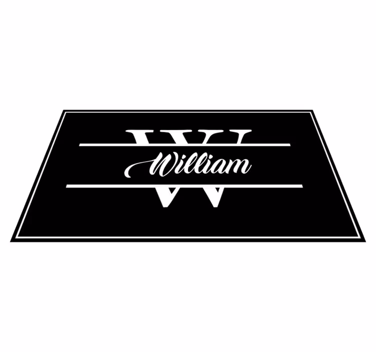 Moderner vinyl teppich mit elegantem namen und initiale - TenStickers