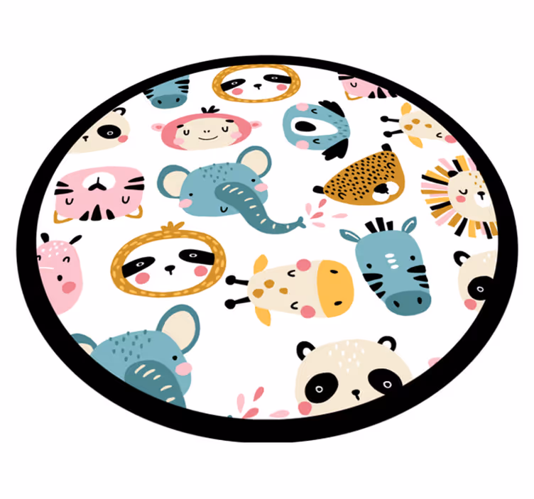 Vinyl Teppich Kinder bunte safaritiere - TenStickers