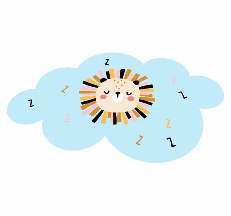Vinyl Teppich Kinder schläfrige löwenwolke - TenStickers