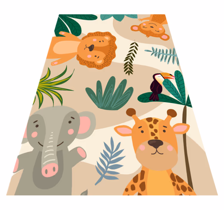 Vinyl Teppich Baby safari-dschungel-freunde - TenStickers