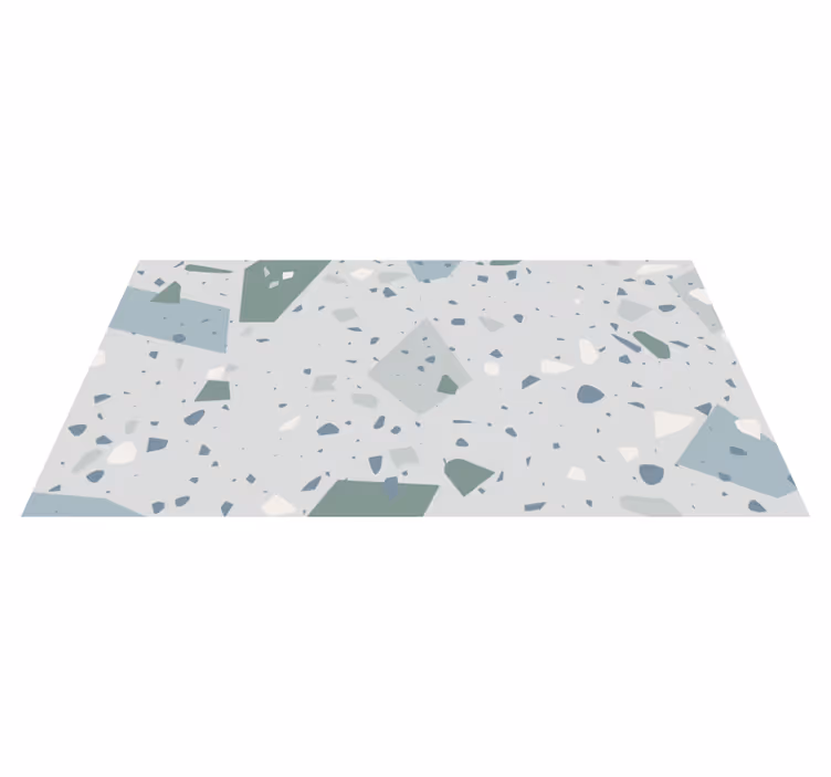 Vinylteppich Textur Blauer und weißer terrazzo - TenStickers