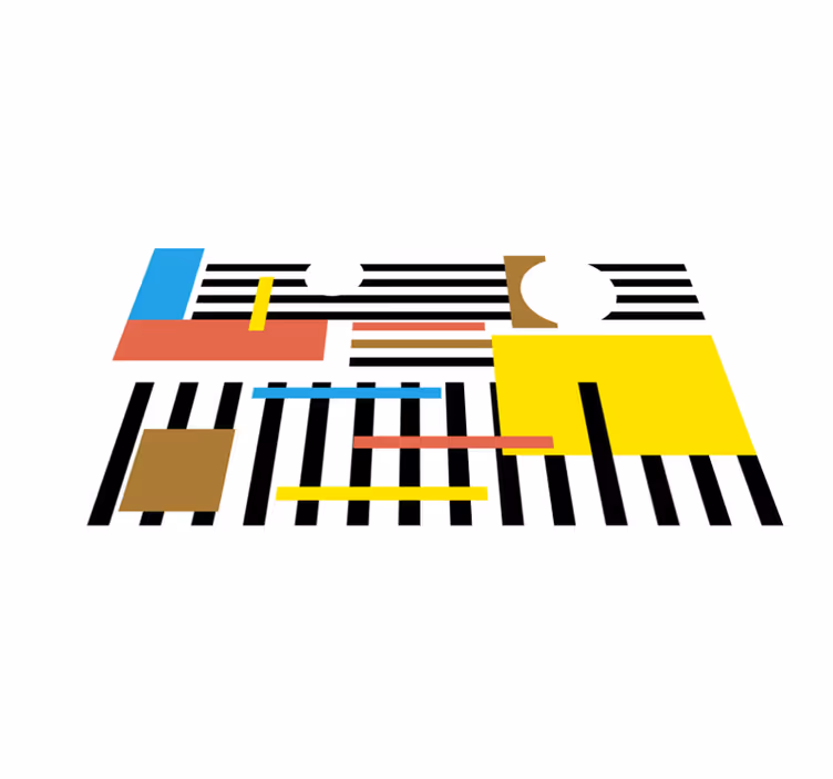 Vinyl Teppich modern bunte streifenmuster - TenStickers