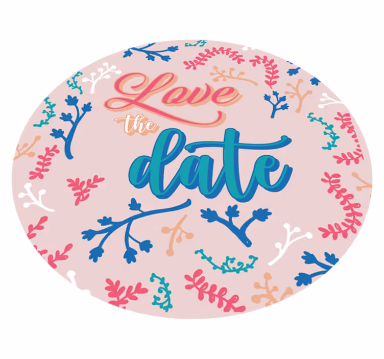 Vinyl teppich spruch liebe das datum - TenStickers