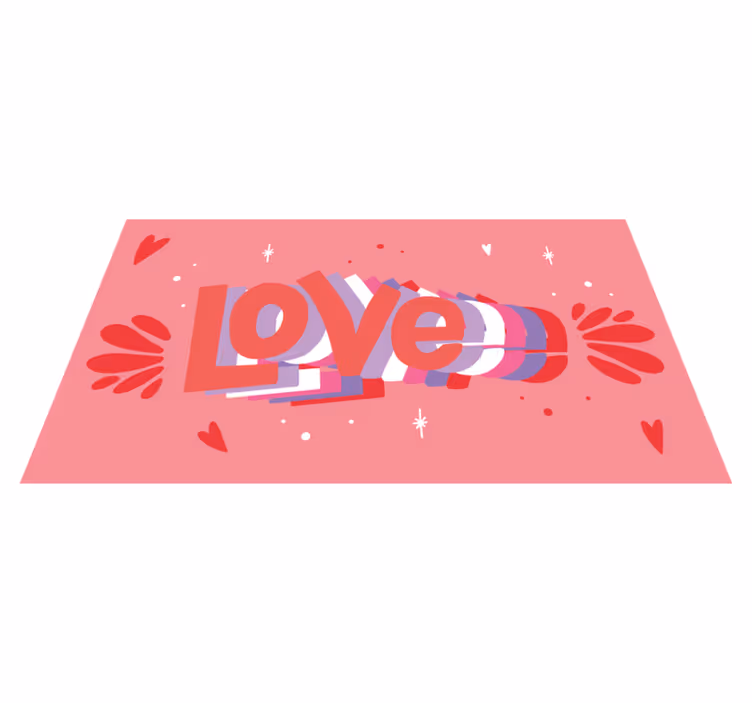 Vinyl Teppich Spruch grooviger liebesbrief - TenStickers