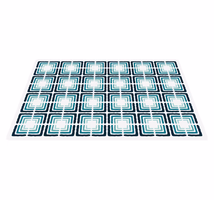 Vinyl Teppich Küche Echo blaue linien kacheln - TenStickers