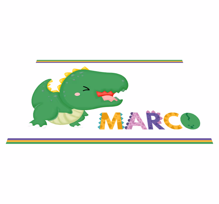 Vinyl Teppich mit Namen baby-t-rex mit bezeichnung - TenStickers