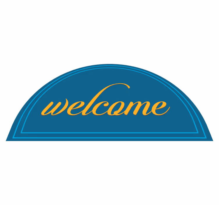 Vinyl teppich eingang im blauen willkommensdesign - TenStickers