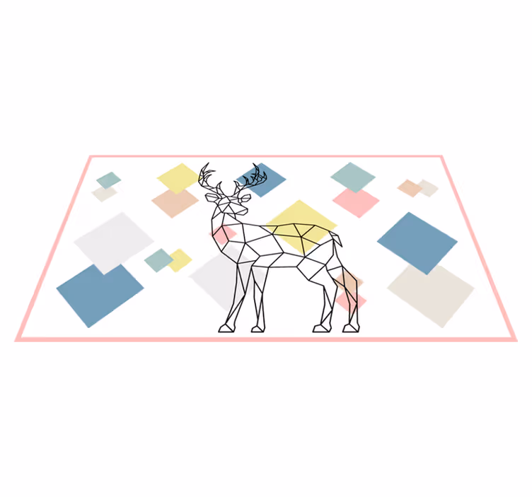 Vinyl Teppich Tiere polygonaler hirsch - TenStickers