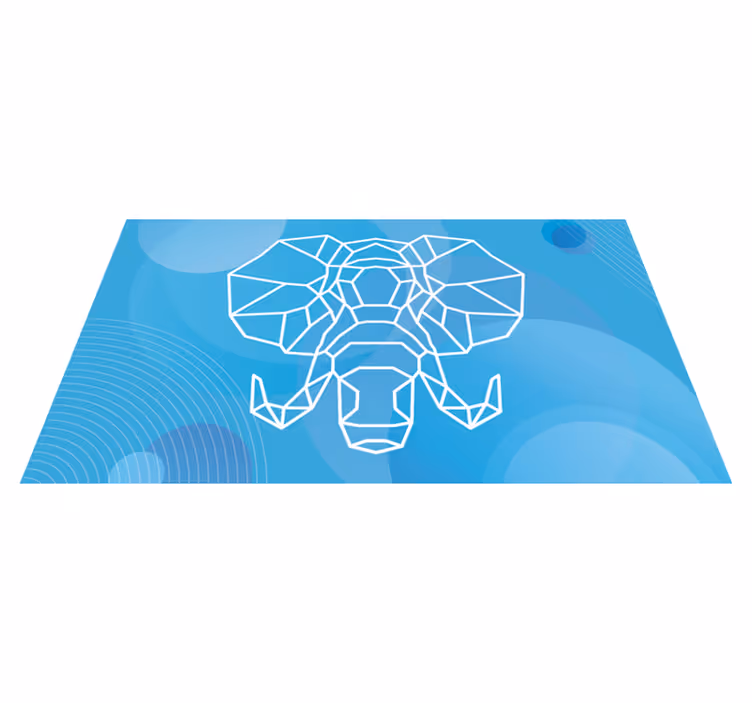 Vinyl Teppich Tiere blaues elefantengesicht - TenStickers