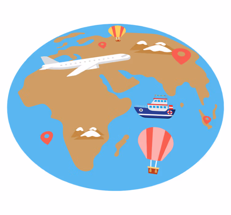 Vinyl Teppich Weltkarte reise inspiriertes abenteuer - TenStickers
