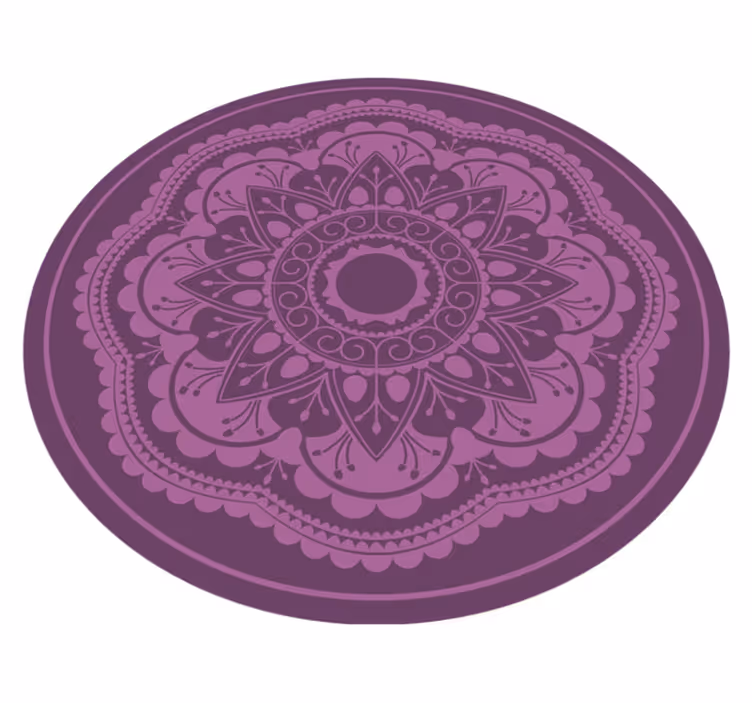 Vinyl Teppich Mandala lila kreisförmiges design - TenStickers
