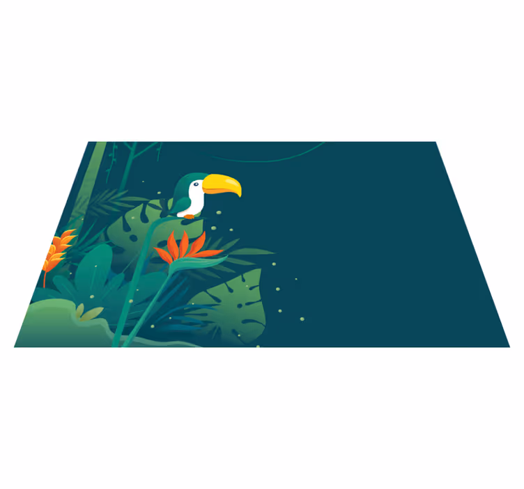 Vinylteppich mit Name Tukan vogel - TenStickers