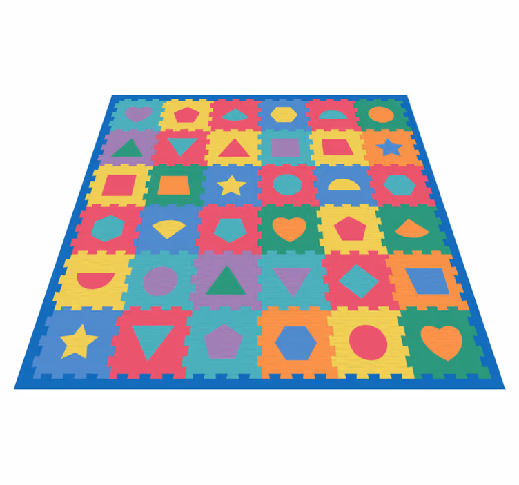 Vinyl teppich baby bunte puzzlemuster imitation - TenStickers