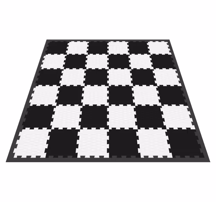 Vinyl teppich geometrisch im schachbrettdesign - TenStickers